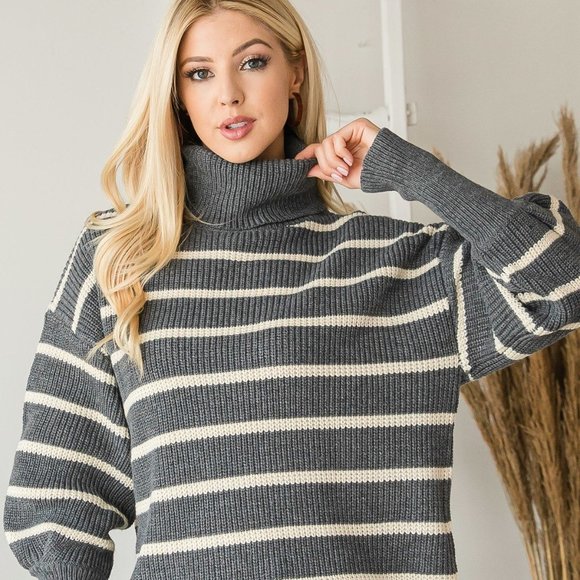 Heavy Knit Striped Sweater - Picture 3 of 3